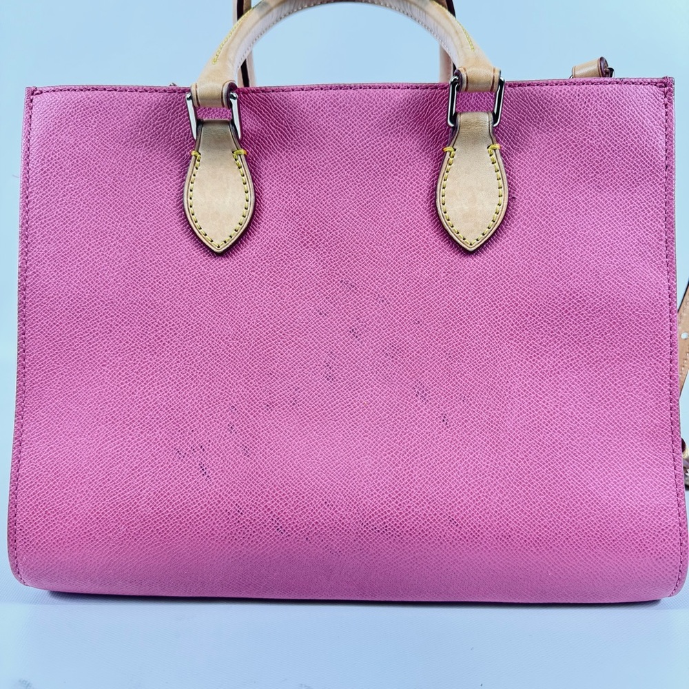 Dooney & Bourke Pink Pebbled Leather Janine Satchel Top Handle w crossbody strap - Picture 14 of 16